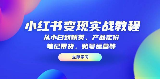 （13923期）小红书变现实战教程：从小白到精英，产品定价，笔记带货，账号运营等云云学社-专注分享网络创业落地实操课程 – 全网首发_高质量项目输出云云学社